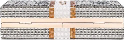 Vista 5 de Covelin Bolso de mano Dollar para mujer, bolso de noche con diamantes de imitación