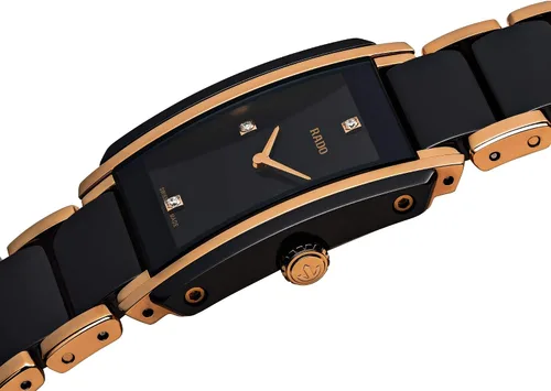 Vista 2 de Rado Reloj de cuarzo suizo con diamantes integrales para mujer Negro - Movimiento de cuarzo