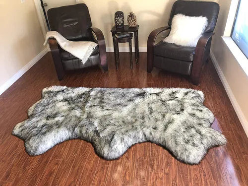Vista 14 de LAMBZY Alfombra de piel de oveja auténtica, parte inferior gruesa y fuerte, fácilmente lavable, resistente a las manchas, perfecta para sala