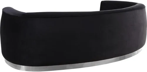 Vista 4 de Meridian Furniture Julian Collection Modern Sofá tapizado de terciopelo contemporáneo con base de acero inoxidable en acabado cromado pulido