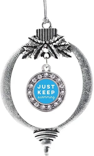 Vista 525 de Inspired Silver - Adorno de cromosoma 21 con dije de círculo de plata con joyas de circonita cúbica