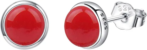 Vista 12 de Larimar/Aguamarina/Lapislázuli/Ágata de Musgo/Amatista/Turquesa/Ónix/Ojo de Tigre/Piedra de Luna/Labradorita/Cuarzo Rosa Aretes de Botón de Plata