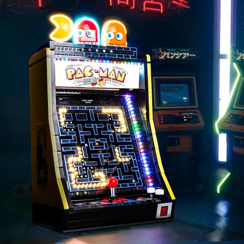 Vista 4 de Kit de luz mejorado compatible con Lego Icons PAC-Man Arcade Building Blocks Model, decoración de luces compatible con Lego 10323