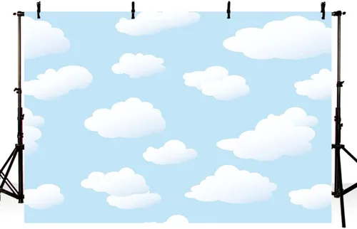 Vista 7 de MEHOFOTO - Telón de fondo para estudio fotográfico de cielo azul y nube blanca, decoración de fiesta de cumpleaños para niños, baby shower
