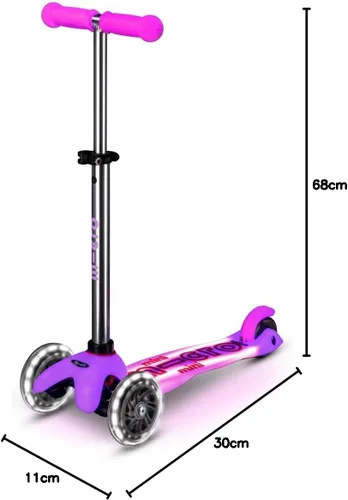 Vista 11 de Micro Kickboard Mini Deluxe Glow Plus LED Scooter Manillar ajustable Inclinación para dirigir Ligero Tres ruedas Niños de 2 a 5 años