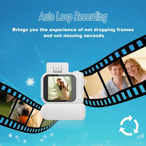 Vista 3 de Mini llavero de cámara retro mini cámara llavero integrado de 32 GB tarjeta de memoria la mejor opción para viajes Vlog fotografía regalos para niña