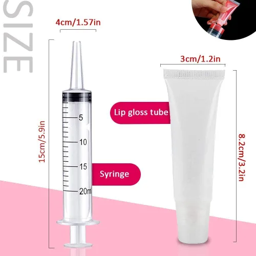 Vista 2 de 50 tubos de brillo labial 0.3 fl oz transparentes vacíos bálsamo labial contenedores rellenables suaves cosméticos para DIY Lip Gloss Base Glitter