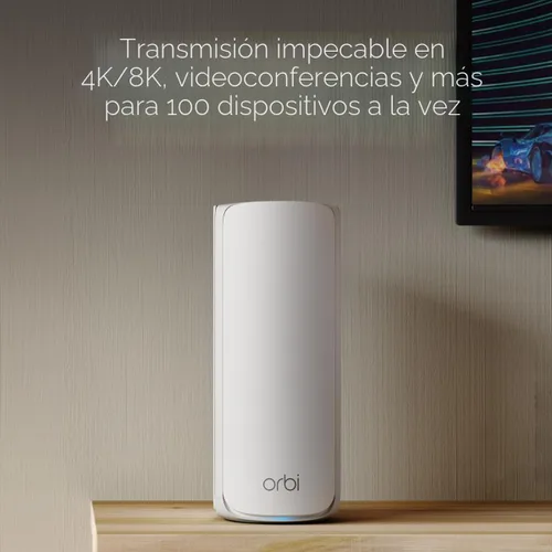 Vista 5 de NETGEAR Orbi 770 Series Tri-Band WiFi 7 Mesh Network System (RBE773) - Router + 2 extensores de satélite, características de seguridad, hasta 11