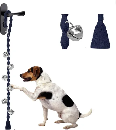 Vista 13 de Campanas de perro para salir al aire libre, campanas de entrenamiento para ir al baño, hechas a mano, ajustables Hecho a mano con hilo de alta