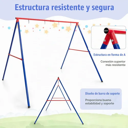 Vista 6 de INFANS Swing Stand, 550 lbs Heavy Duty Metal Swing Frame, Extra Large A-Frame Swing Stand for Kids and Adult Indoor Outdoor Activity Backyard