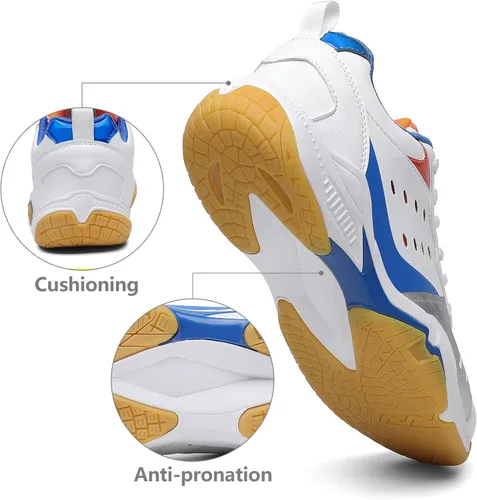 Vista 4 de LUPWEE Zapatos de pickleball para hombres y mujeres, zapatos de tenis ligeros para interiores y exteriores, para entrenamiento de cancha, raqueta