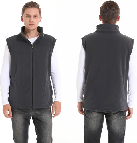 Vista 2 de LISAJOEJ Chaleco de forro polar térmico para hombre con batería recargable incluida ropa calefactada para caza motocicleta golf