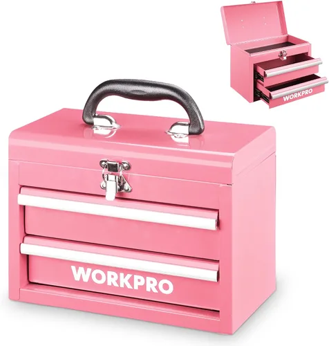 Vista 10 de WORKPRO Mini caja de herramientas de metal portátil con 2 cajones