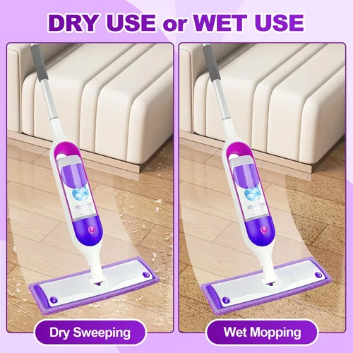 Vista 3 de Orighty Almohadillas de microfibra para mopa Swiffer PowerMop, paquete de 10, reutilizables Morado