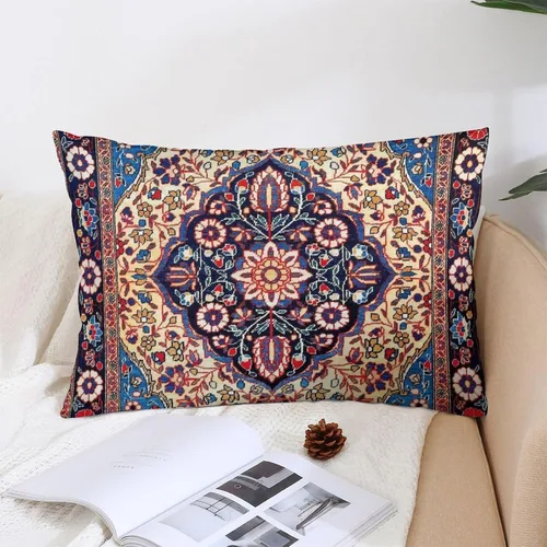 Vista 4 de Kashan - 19 fundas de almohada con estampado central persa de 12 x 20 pulgadas, fundas de almohada decorativas de terciopelo suave para decoración