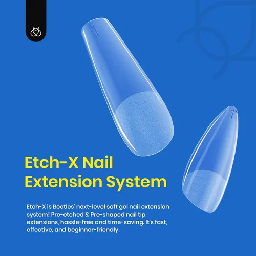 Vista 6 de Beetles Gel Nail Tips Easy Nail Extension Etch X Nail Tips 504Pcs