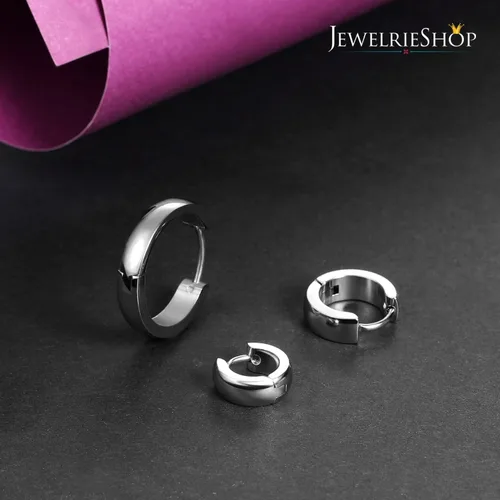 Vista 6 de JewelrieShop Hoop Earrings Set Gold Surgical huggie Earrings, Hypoallergenic Huggie Ear Piercings Endless Huggie Hoop Earrings for Men Earrings