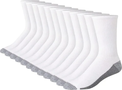 Vista 8 de Hanes Calcetines acolchados Max para hombre, absorben la humedad con control de olores, paquete múltiple
