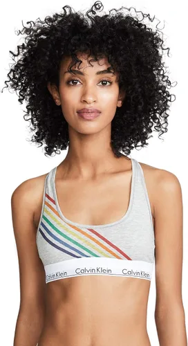 Vista 36 de Calvin Klein Bralette moderno de algodón elástico V-Day sin forro Gris Caliente