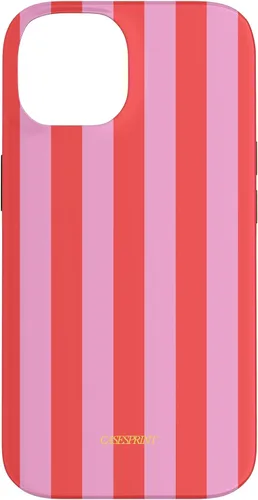 Vista 4 de Funda de rayas rojas rosas para iPhone 17