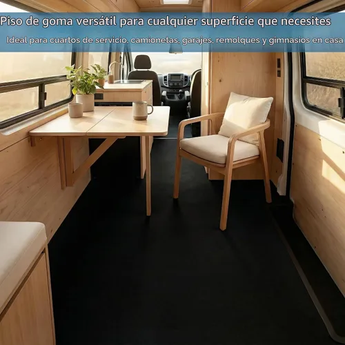 Vista 8 de Rollo de piso de goma resistente de 1/4" de espesor de Floor Inc Tapetes de piso de goma reciclada flexibles para gimnasio en casa Tapete