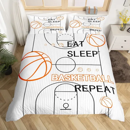 Vista 9 de jejeloiu Juego de ropa de cama de fútbol para niños, tamaño individual, juego de funda de edredón de fútbol para niños y niñas, funda de edredón