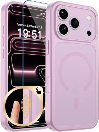 Vista 13 de zapica Funda magnética para iPhone Air, con protector de pantalla de vidrio templado, compatible con MagSafe, translúcida mate, a prueba de golpes