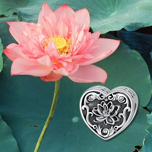 Vista 5 de PEIMKO Dije personalizado de plata de ley con diseño de corazón de flor de nacimiento y corazón de flor de nacimiento, pulsera de serpiente, regalo