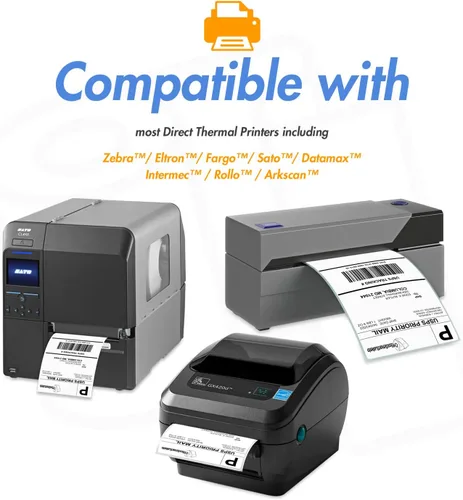 Vista 3 de OfficeSmartLabels Etiqueta térmica directa de 3 x 5 pulgadas, compatible con impresoras Rollo e impresoras de escritorio Zebra y más, papel