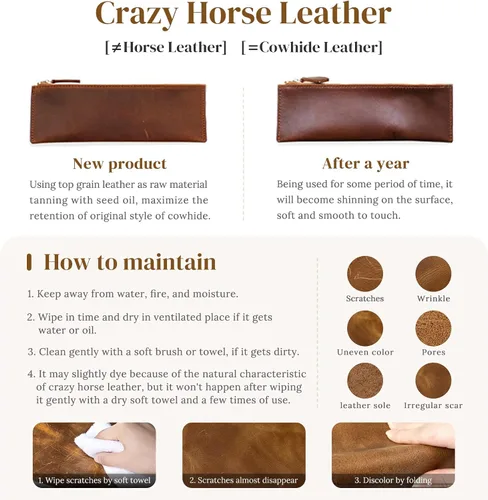 Vista 8 de S-ZONE Women Vintage Genuine Leather Crossbody Bag Distressed Foldable Clutch Top Handle Handbag Purse