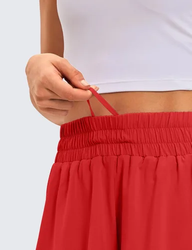 Vista 5 de CRZ YOGA Pantalones cortos de correr 2 en 1 para mujer, cintura alta, secado rápido, atléticos, gimnasio, descanso, entrenamiento, lindas faldas