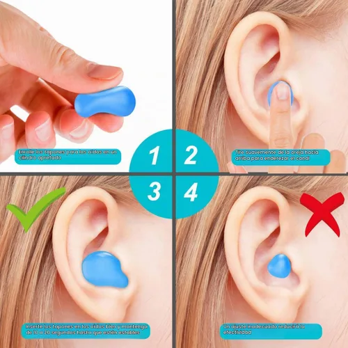 Vista 7 de Tapones para los oídos de natación-Tapones para los oídos de silicona para dormir