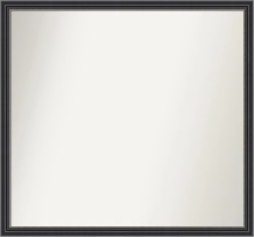 Vista 538 de Amanti Art Espejo de baño negro para sobre fregadero, 22 x 22 pulgadas, espejo de tocador cuadrado estrecho negro Avon, marco de madera casual