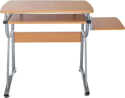 Vista 6 de Techni Mobili Escritorio compacto para computadora con estante lateral y panel de teclado, cereza, 43 x 19.5 x 30 pulgadas