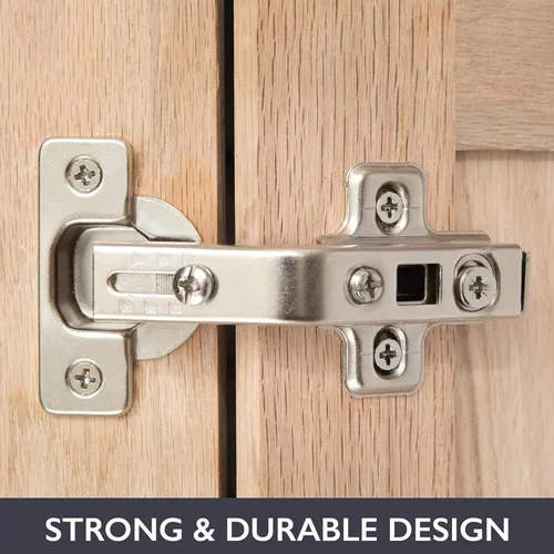 Vista 3 de Ilyapa Soft Close Cabinet Hinges Satin Nickel, 4 Pack - Frameless Inset Kitchen Cabinet Door Hinges Hardware