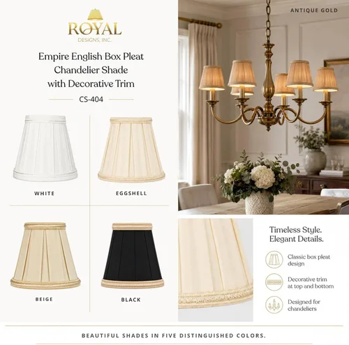 Vista 9 de Royal Designs, Inc. Lámpara de araña Imperio con moldura decorativa CS-404AGL, oro antiguo, 3 x 5 x 4,5