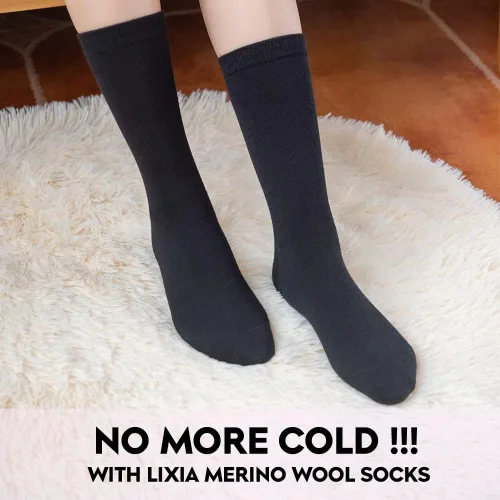 Vista 6 de LIXIA Calcetines finos de lana merino para mujer, media pantorrilla, ligeros, acogedores, cálidos, transpirables, multicolor, para uso diario