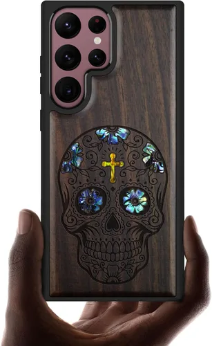 Vista 7 de Carveit Funda hecha a mano para Galaxy S22 Ultra (segadora de llantas)