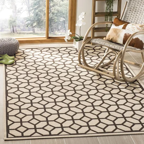 Vista 7 de SAFAVIEH Linden Collection - Alfombra lavable para exteriores, alfombra de pasillo de 2.2 x 8 pies, gris claro y carbón, no desprende pelusa y fácil
