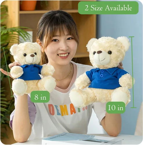 Vista 4 de Oso de peluche blanco personalizado, oso de peluche personalizado con texto personalizado + imagen como regalo personalizado para ellaél en el día