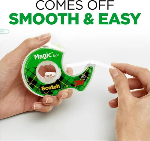 Vista 5 de Scotch Magic Tape, 1 Roll, Numerous Applications, Invisible, Engineered for Repairing, 3/4 x 650 Inches, Dispensered (122)