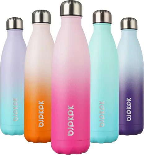 Vista 23 de [Usado] BJPKPK Botella de agua pequeña aislada de 12 onzas, frasco a prueba de A-azul
