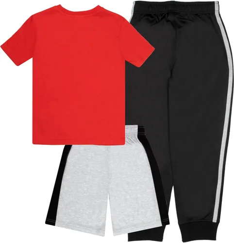 Vista 8 de Nintendo Super Mario Bros - Conjunto de 3 piezas de pantalones para niños, camiseta de manga corta, pantalones cortos y pantalones deportivos
