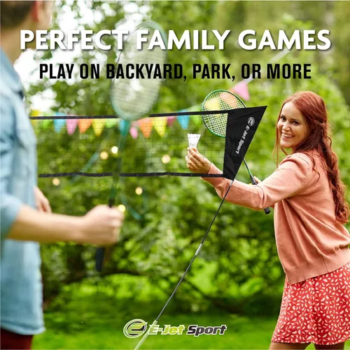 Vista 7 de E-Jet Juego combinado de raquetas de red de bádminton, configuración portátil e instantánea
