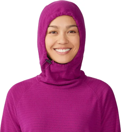 Vista 4 de Mountain Hardwear Sudadera con capucha Summit Grid para mujer, color Berry Glow, talla L
