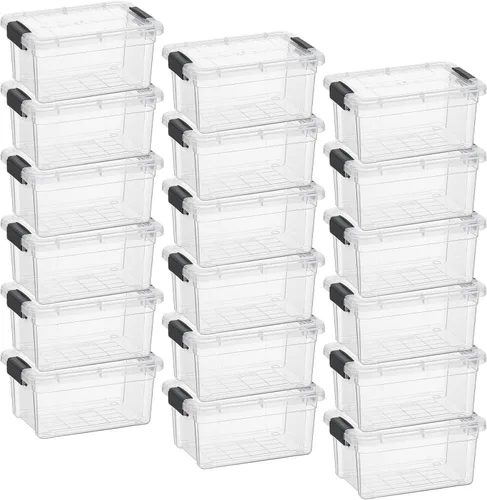 Vista 31 de Superio Caja de almacenamiento transparente con tapa, contenedores de plástico de 2.3 cuartos para organizar, cajas apilables, sin BPA, no tóxico