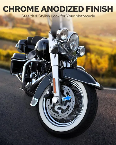 Vista 2 de Benlari Cubiertas cromadas para tuercas de eje delantero para Harley, tapas de tuercas de eje CNC compatibles con Harley Davidson Touring Sportster