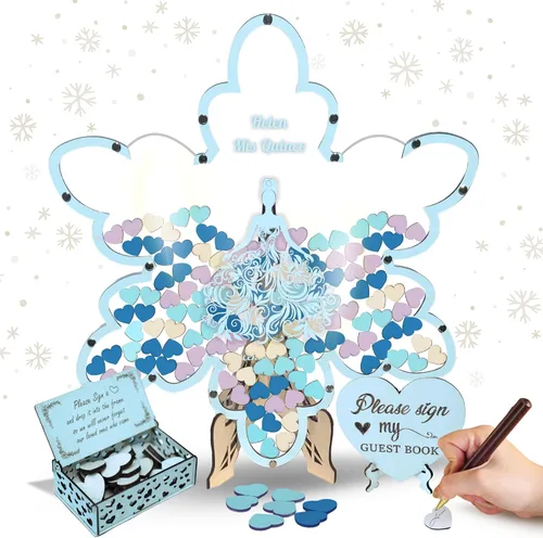 Vista 20 de Alternativa personalizada para libro de invitados de quinceañera, marco de madera rosa rubor, recuerdo de inscripción, princesa dulce 15 Mis