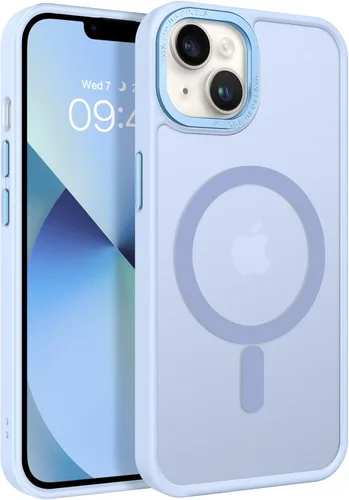 Vista 26 de BENTOBEN Funda magnética para iPhone 13 y iPhone 14 [compatible con Magsafe] Funda translúcida mate para iPhone 13/14, delgada, a prueba de golpes
