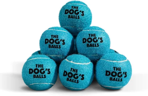 Vista 15 de The Little Dog's Balls - Pelotas de tenis para perros pequeños y cachorros, color azul, paquete de 6, pelotas de fieltro no abrasivas, núcleo